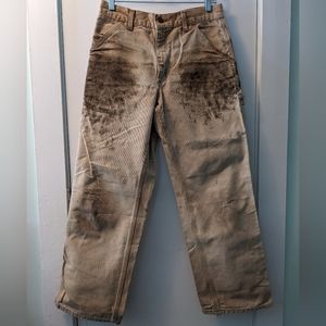 Carhartt Men's Vintage Canvas Work Pants. Faded Carhartt Brown, Size 30x30
